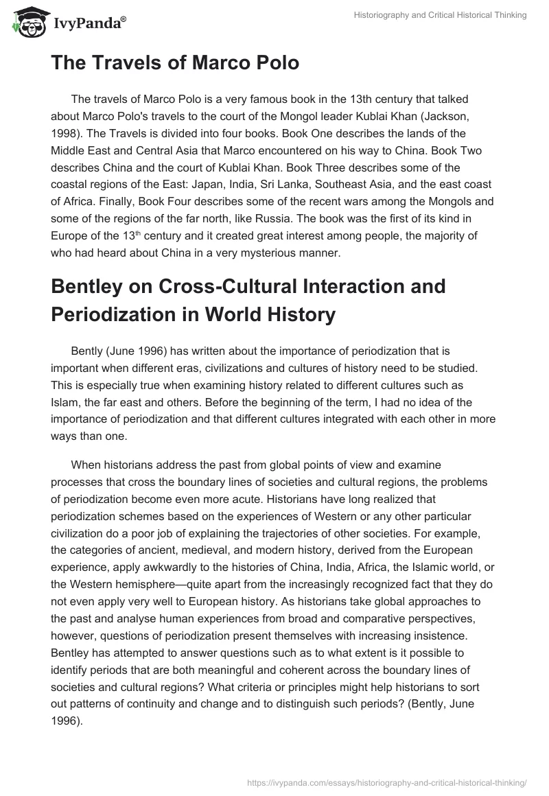 Historiography and Critical Historical Thinking. Page 5