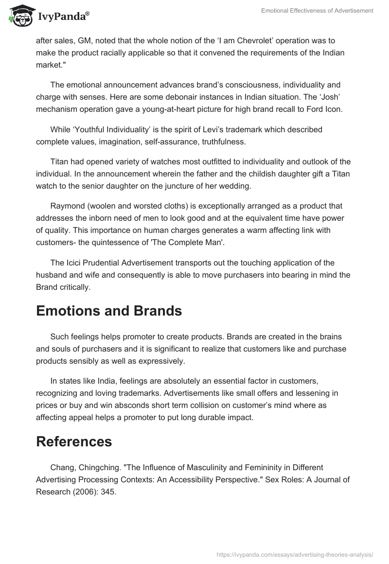Emotional Effectiveness of Advertisement. Page 2