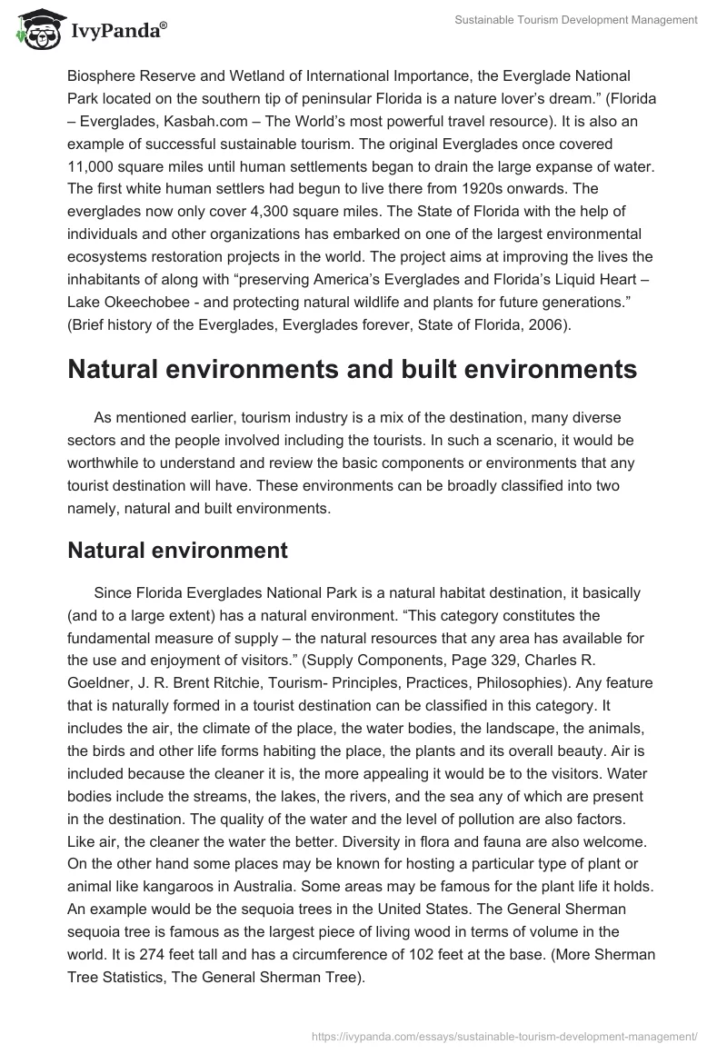 Sustainable Tourism Development Management. Page 2