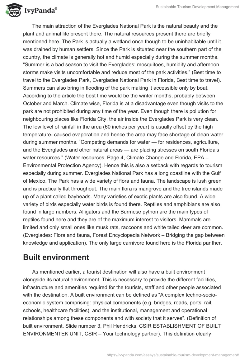 Sustainable Tourism Development Management. Page 3