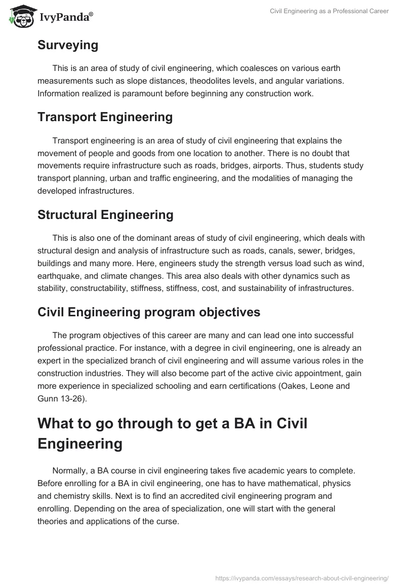 Civil Engineering as a Professional Career. Page 4