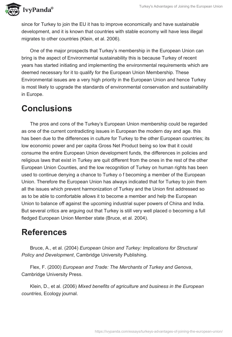 Turkey's Advantages of Joining the European Union. Page 3