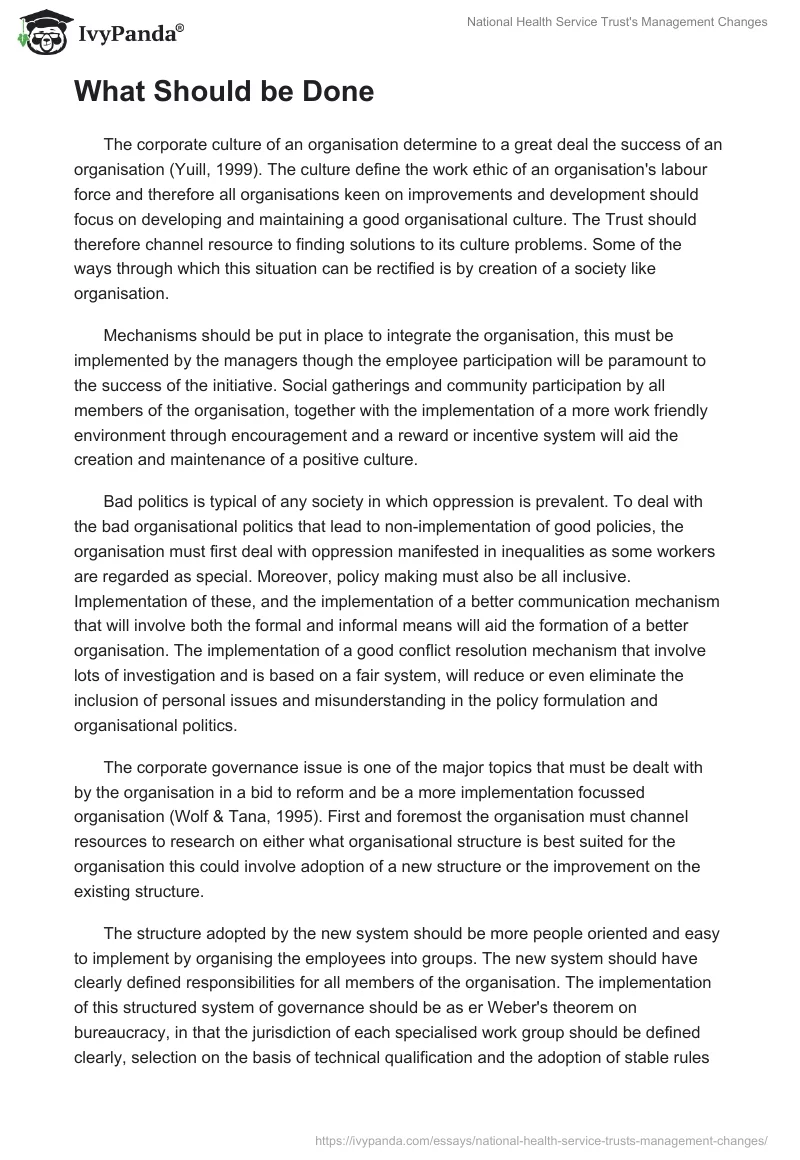 National Health Service Trust's Management Changes. Page 4