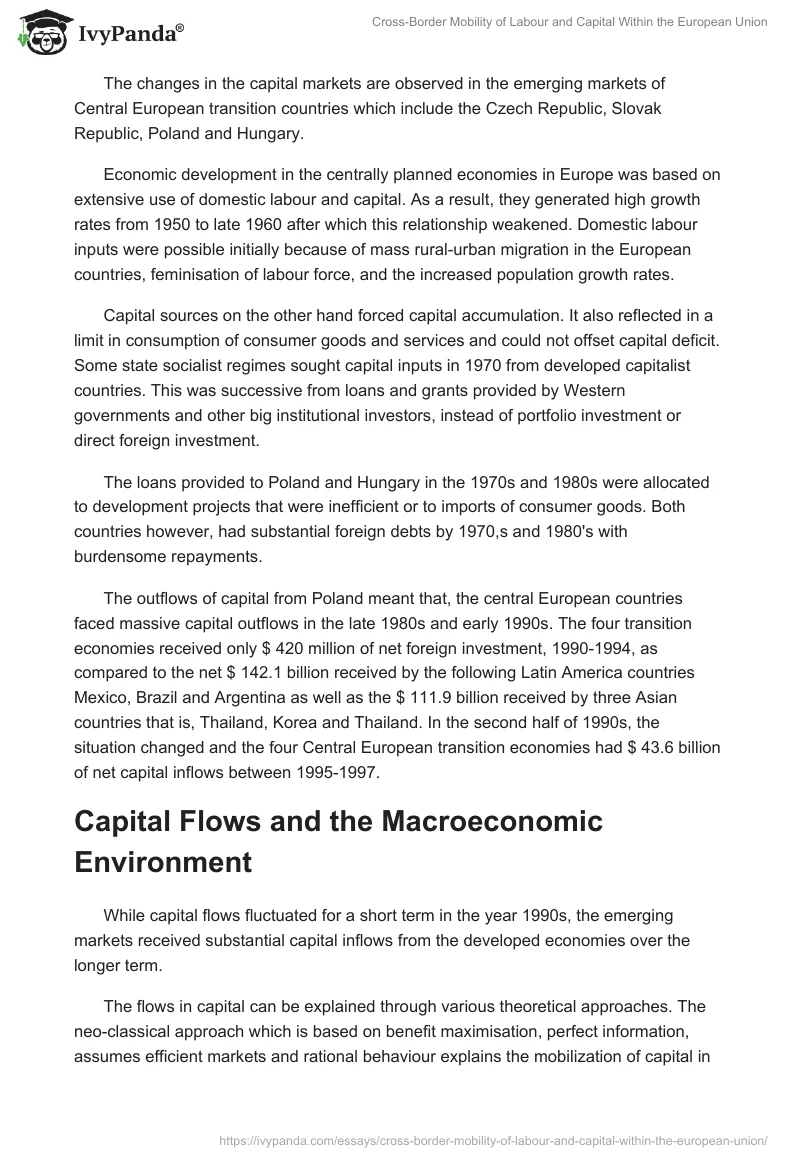Cross-Border Mobility of Labour and Capital Within the European Union. Page 5