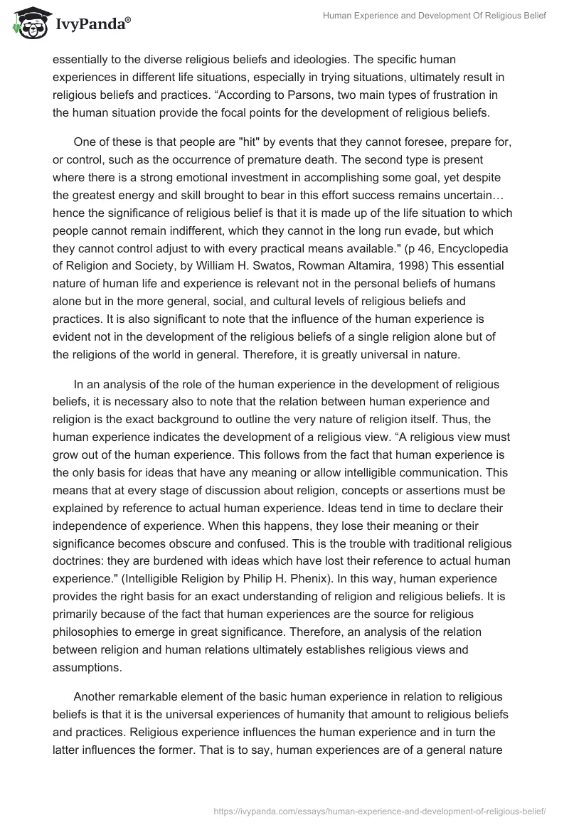 Human Experience and Development Of Religious Belief. Page 2