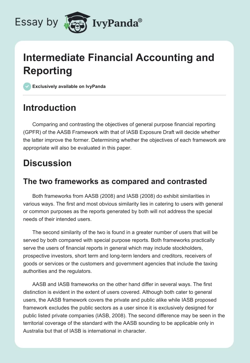 Intermediate Financial Accounting and Reporting. Page 1
