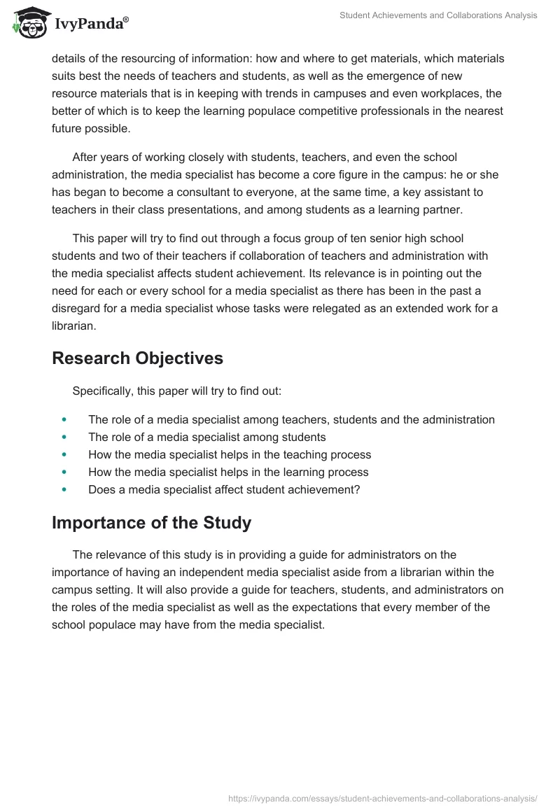 Student Achievements and Collaborations Analysis. Page 2