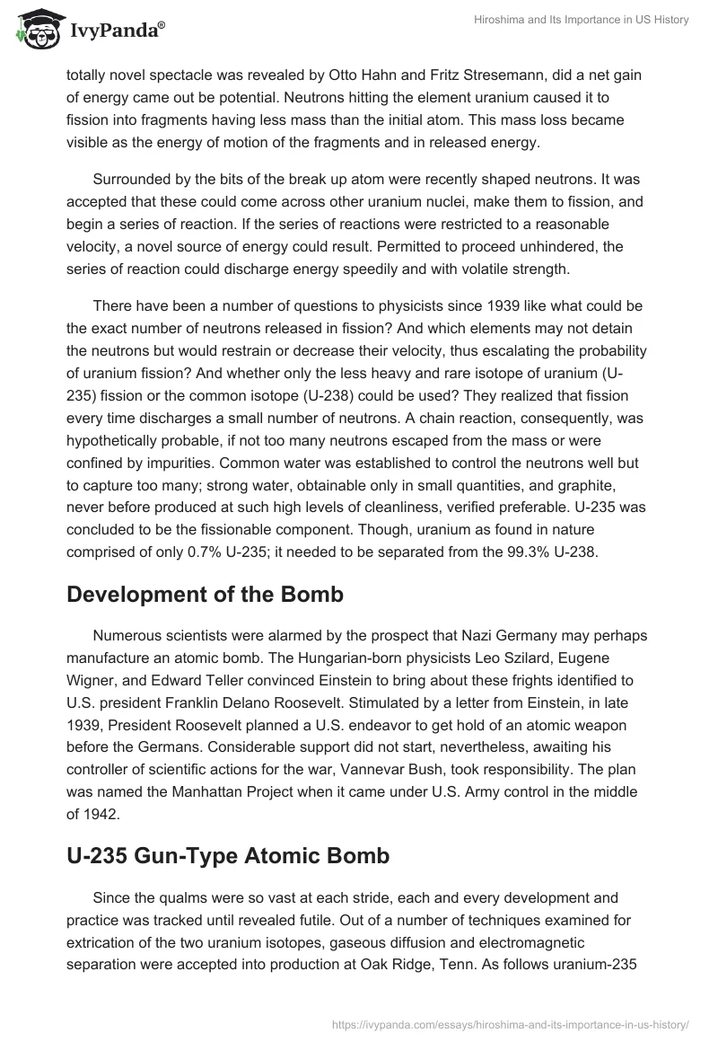 Hiroshima and Its Importance in US History. Page 3