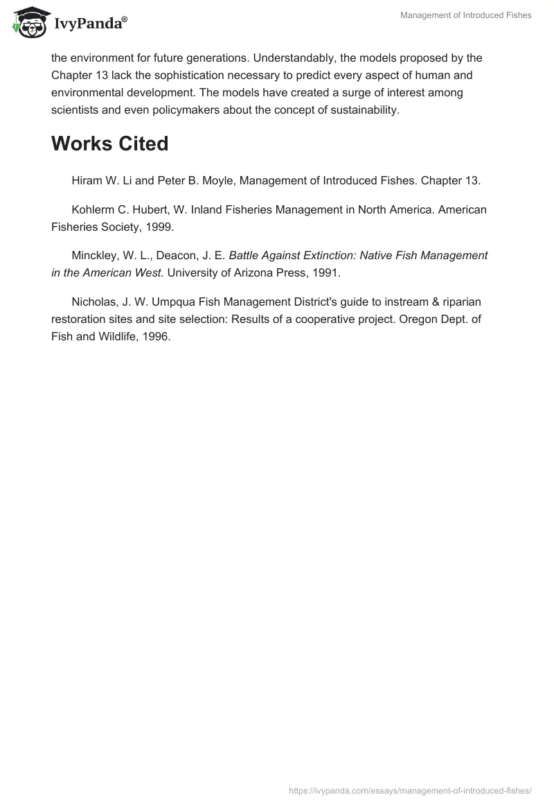 Management of Introduced Fishes. Page 3