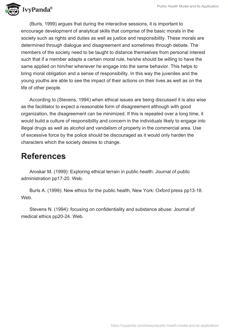 Public Health Model and Its Application. Page 2