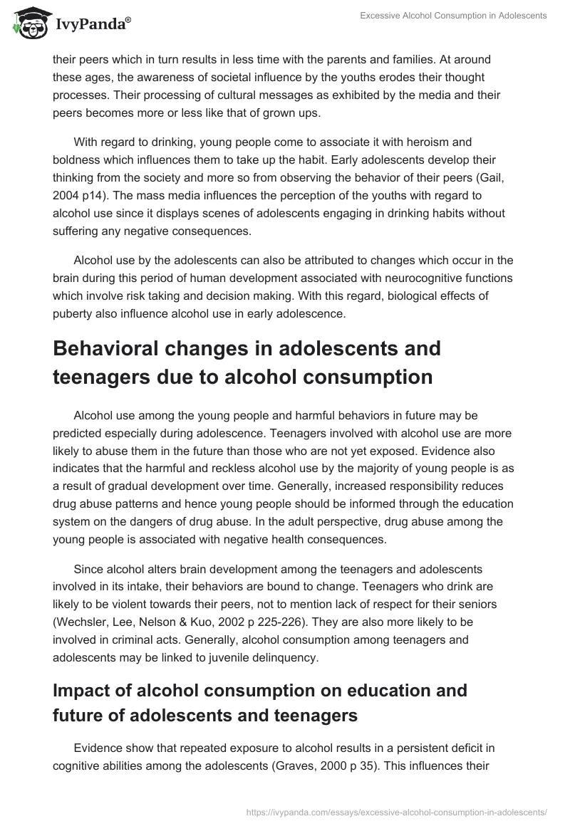 Excessive Alcohol Consumption in Adolescents. Page 3