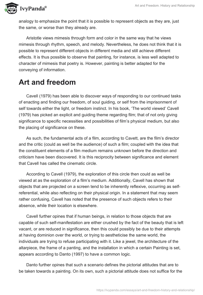 Art and Freedom. History and Relationship. Page 4
