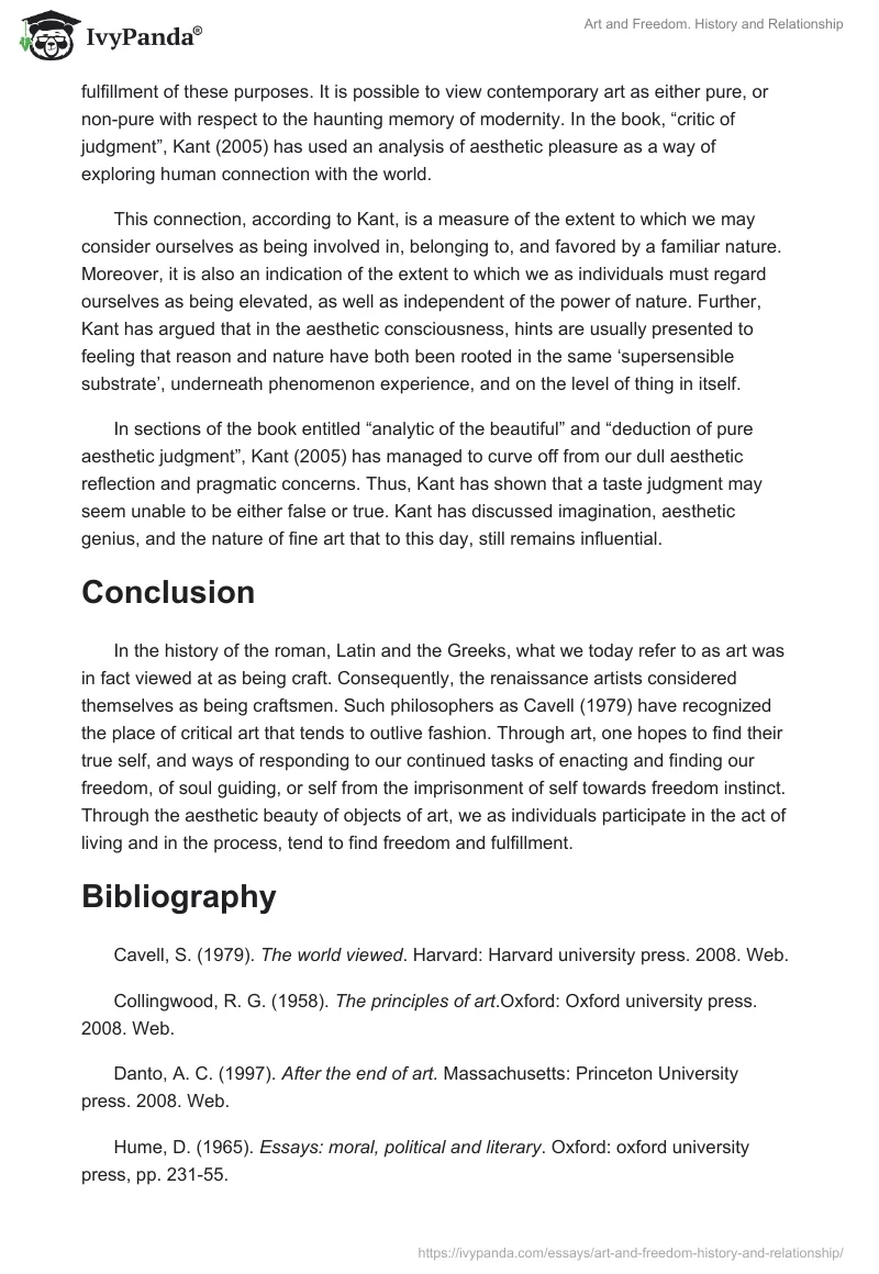 Art and Freedom. History and Relationship. Page 5