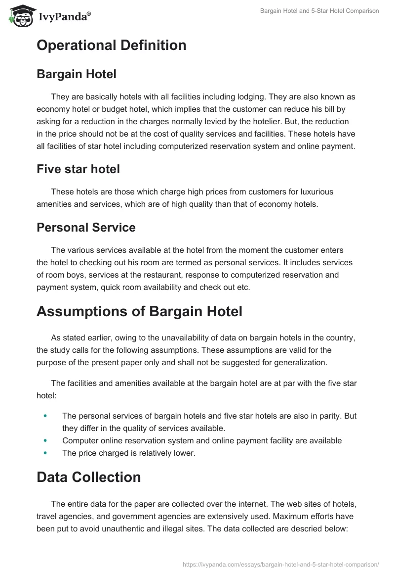 Bargain Hotel and 5-Star Hotel Comparison. Page 3