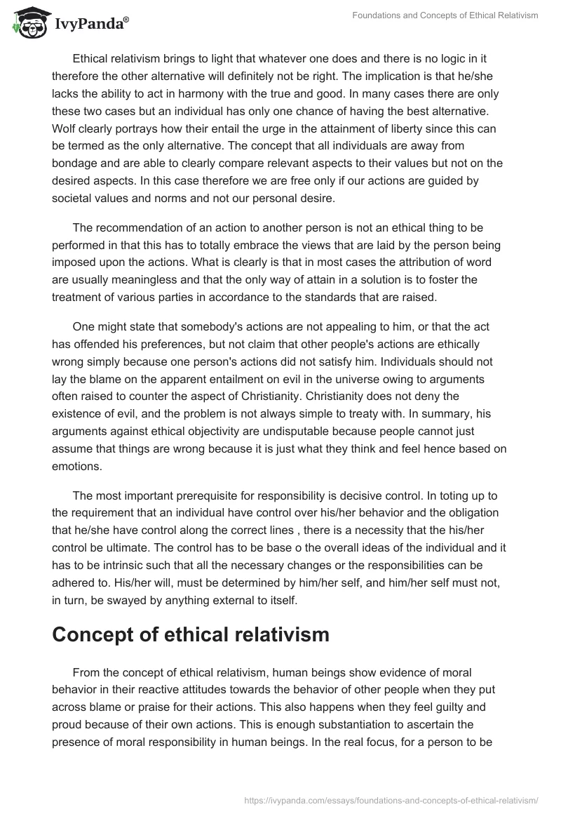 Foundations and Concepts of Ethical Relativism. Page 2