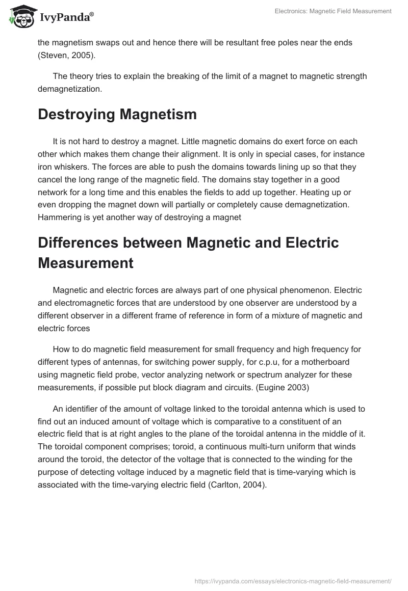Electronics: Magnetic Field Measurement. Page 4