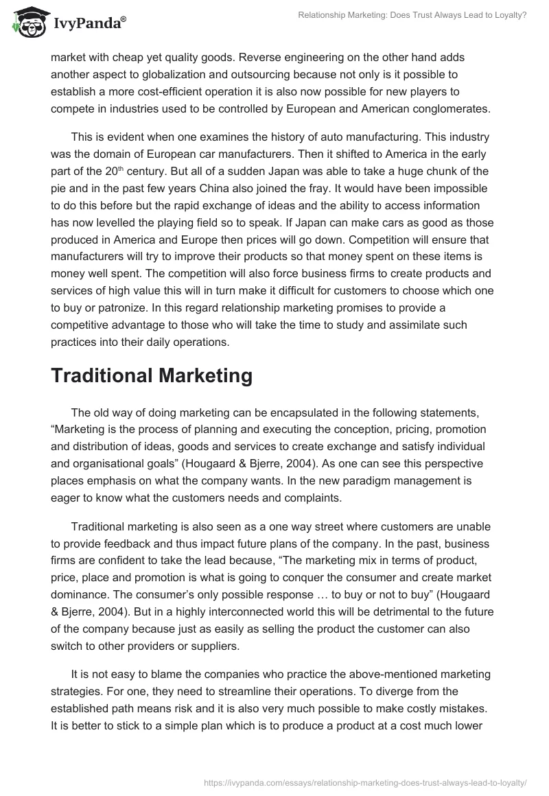 Relationship Marketing: Does Trust Always Lead to Loyalty?. Page 2