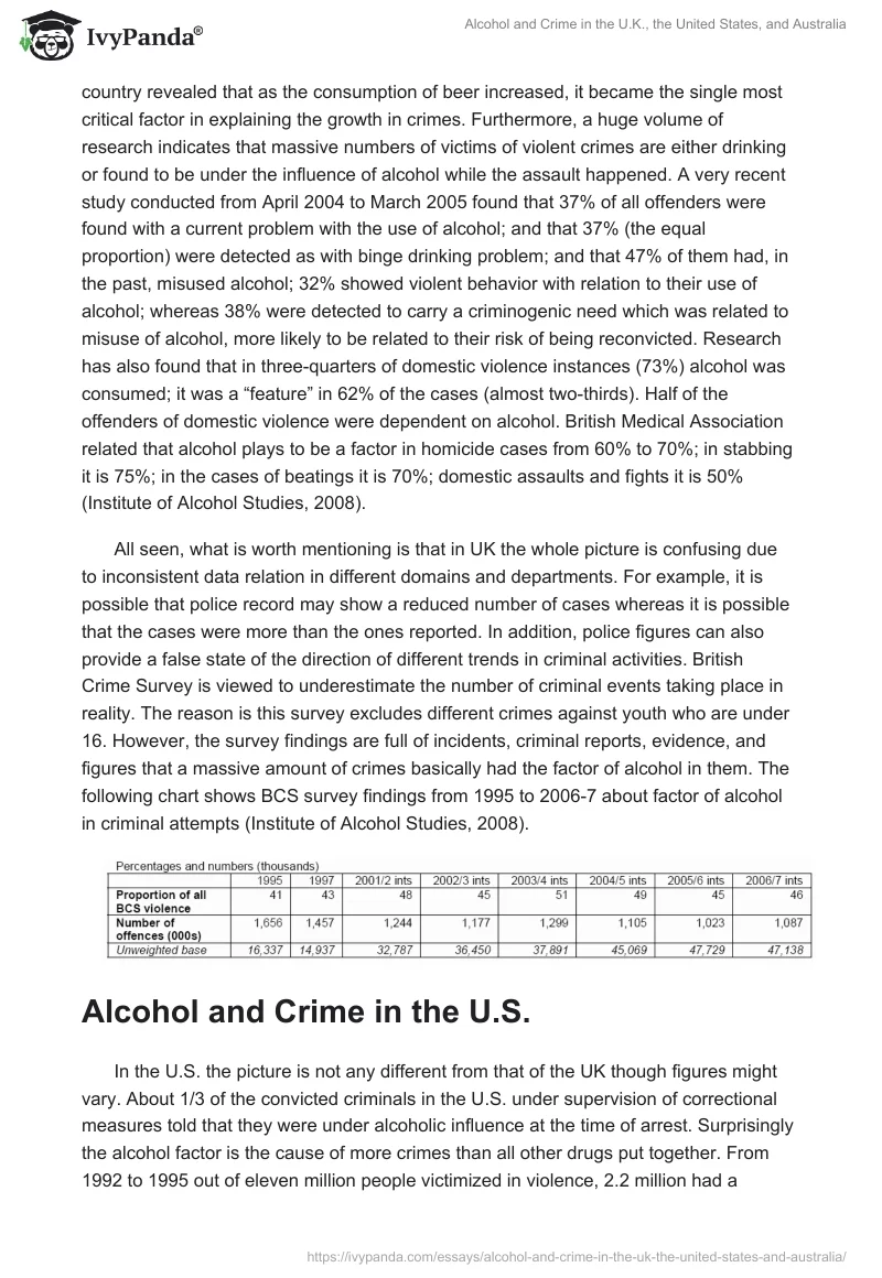 Alcohol and Crime in the U.K., the United States, and Australia. Page 2