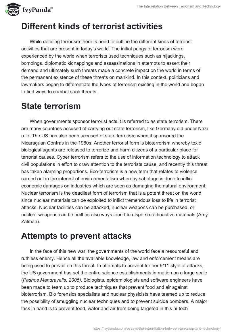 The Interrelation Between Terrorism and Technology. Page 2