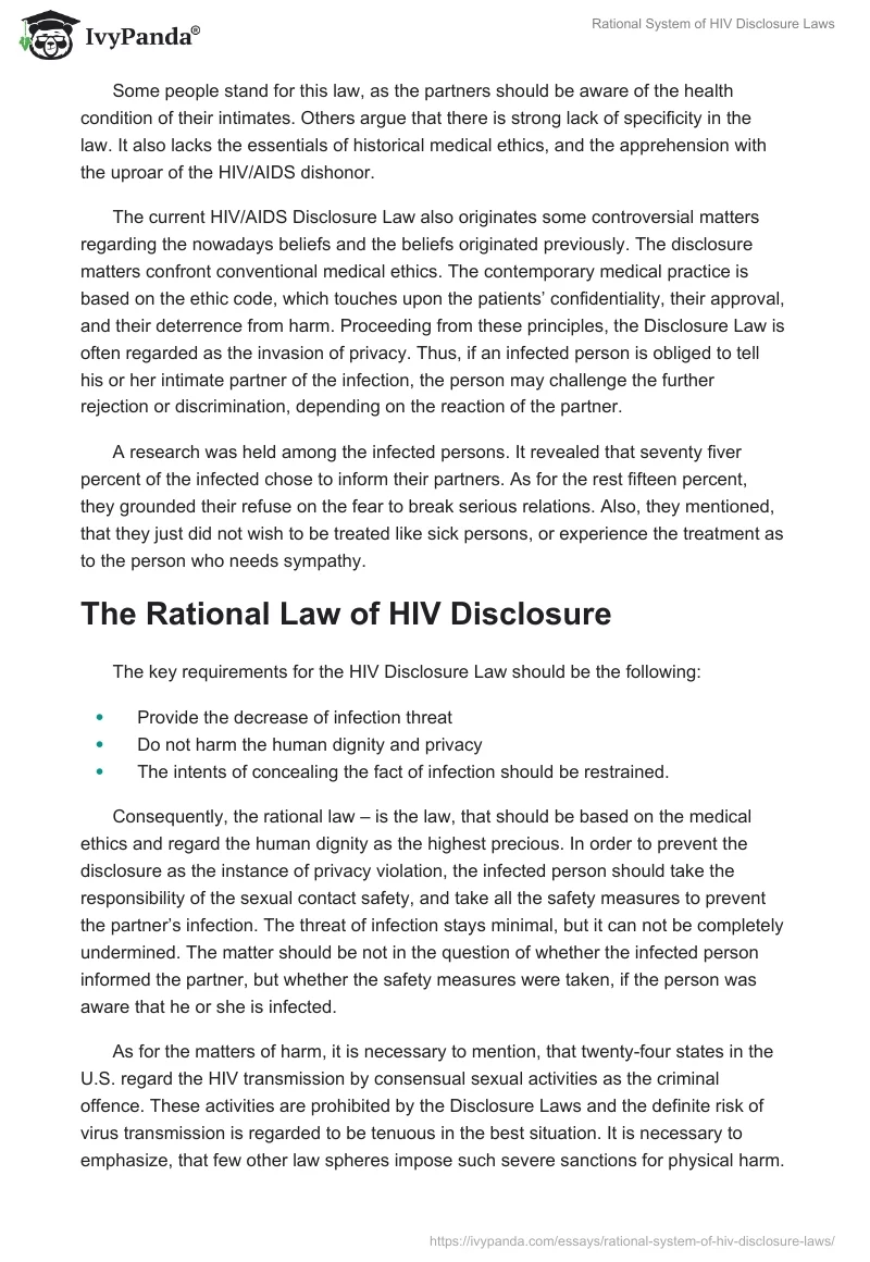Rational System of HIV Disclosure Laws. Page 2