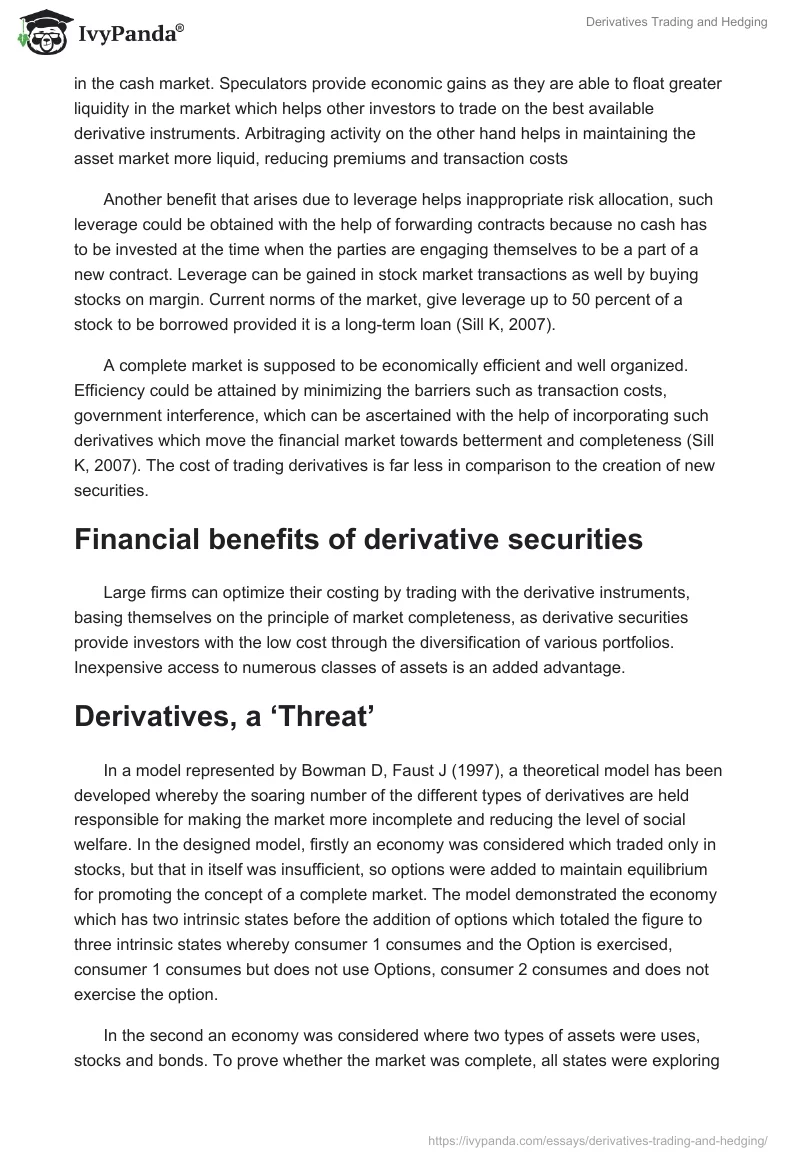 Derivatives Trading and Hedging. Page 5