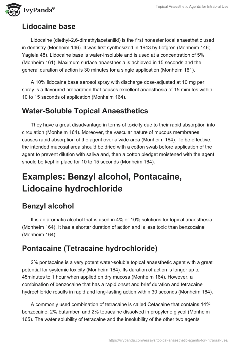 Topical Anaesthetic Agents for Intraoral Use. Page 2