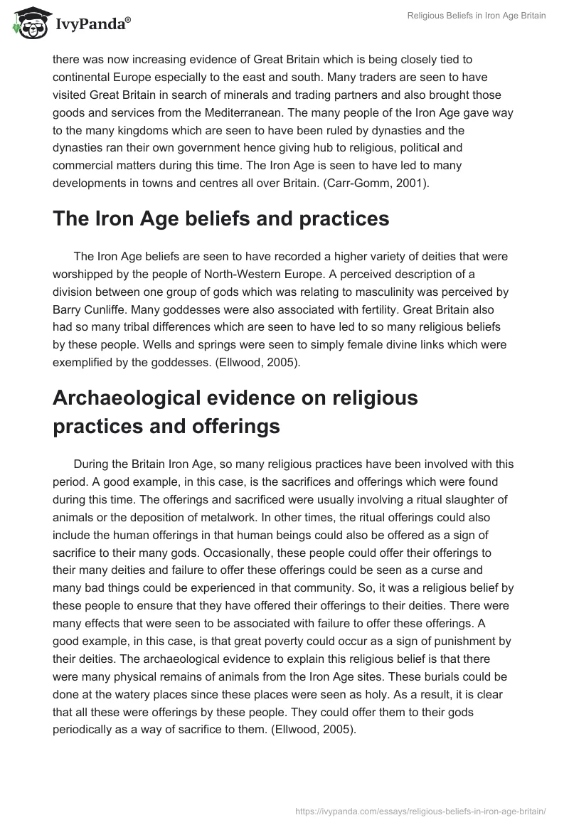 Religious Beliefs in Iron Age Britain. Page 2