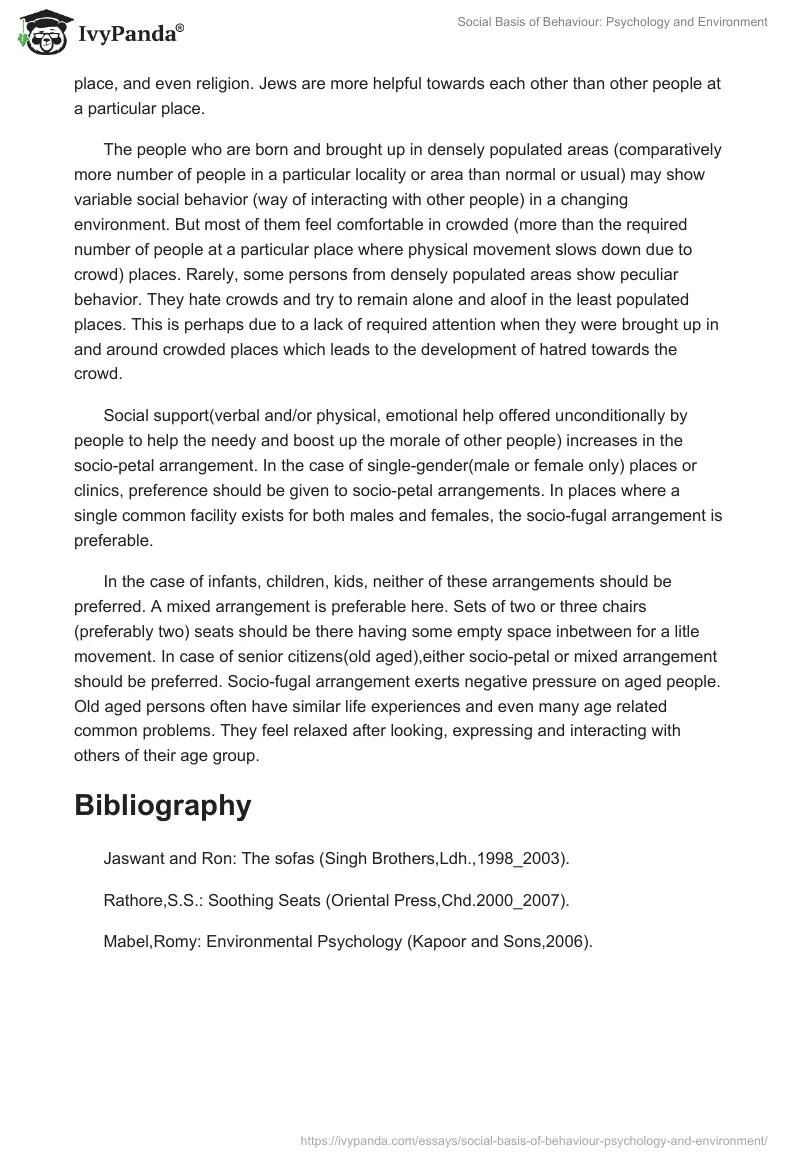 Social Basis of Behaviour: Psychology and Environment. Page 2