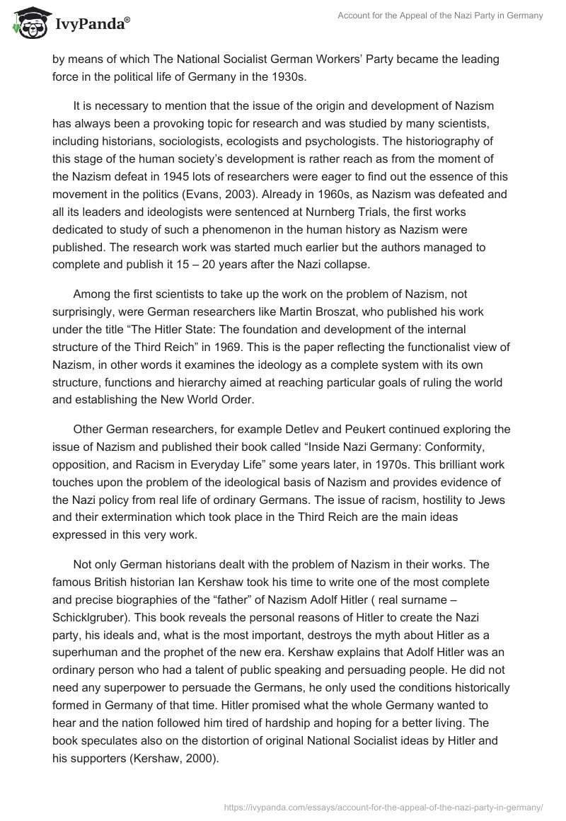 Account for the Appeal of the Nazi Party in Germany. Page 2
