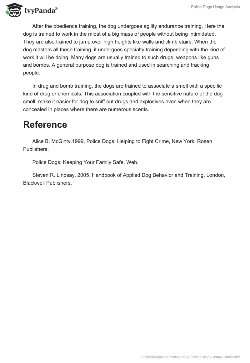 Police Dogs Usage Analysis. Page 2