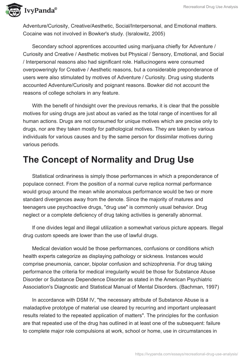 Recreational Drug Use Analysis. Page 3