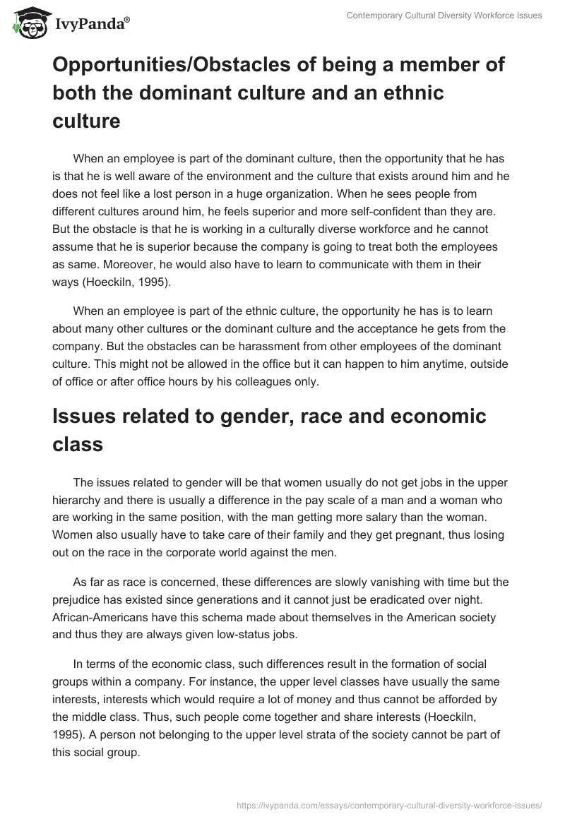 Contemporary Cultural Diversity Workforce Issues. Page 2