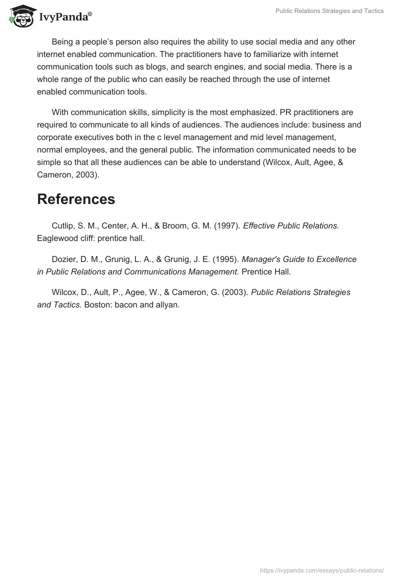 Public Relations Strategies and Tactics. Page 3