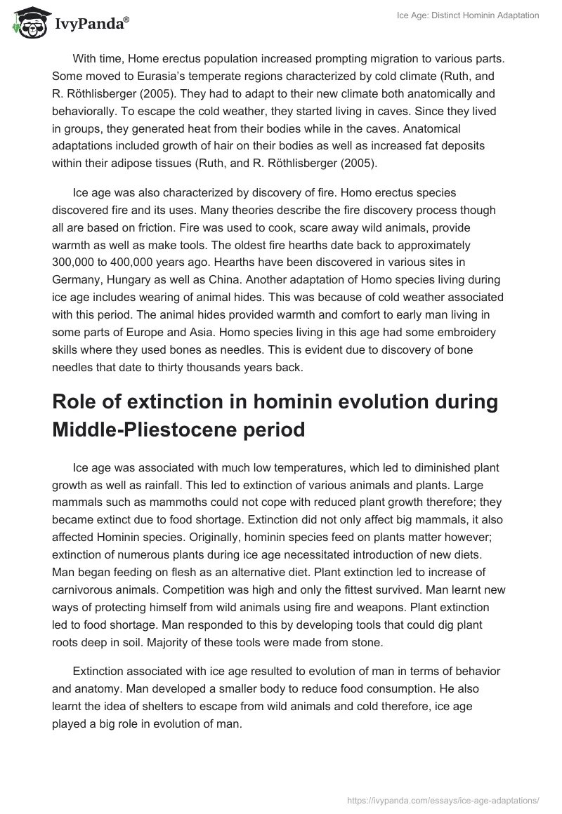 Ice Age: Distinct Hominin Adaptation. Page 3