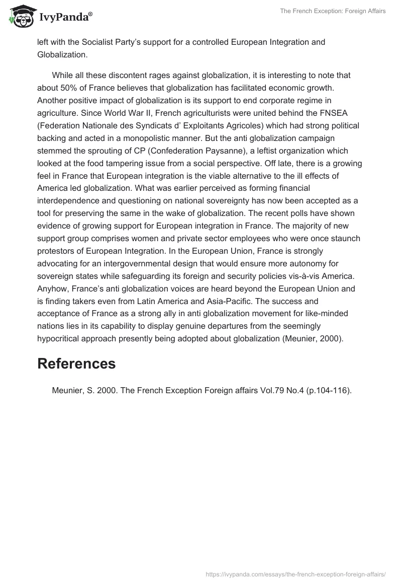 The French Exception: Foreign Affairs. Page 2