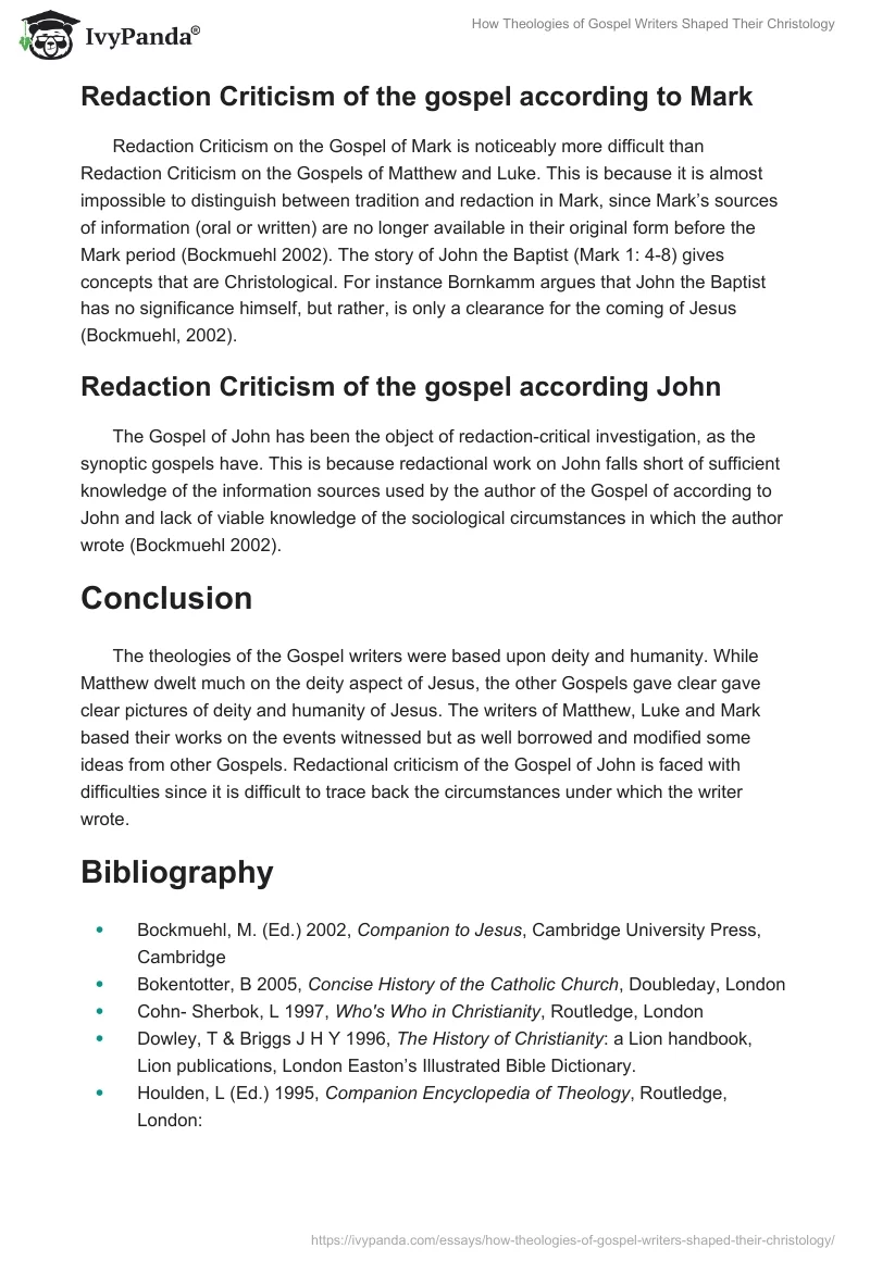How Theologies of Gospel Writers Shaped Their Christology. Page 4