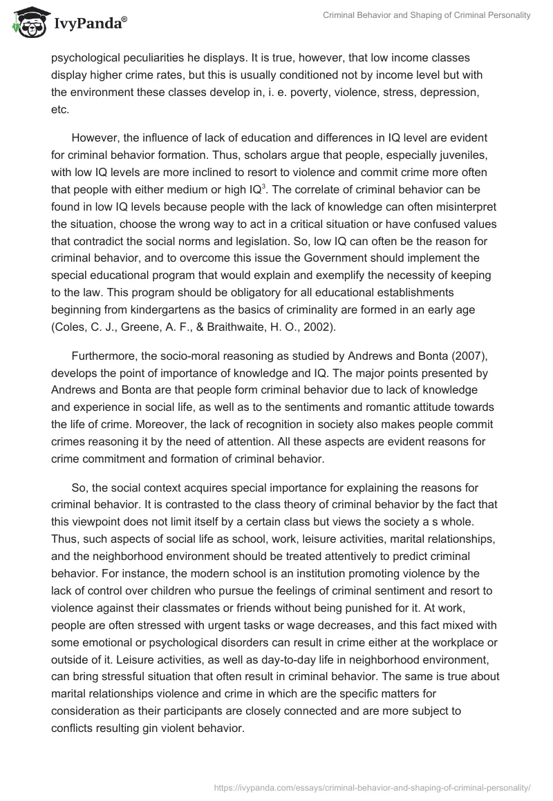 Criminal Behavior and Shaping of Criminal Personality. Page 2