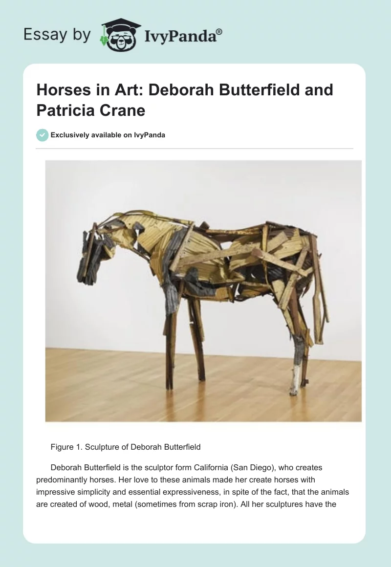 Horses in Art: Deborah Butterfield and Patricia Crane. Page 1
