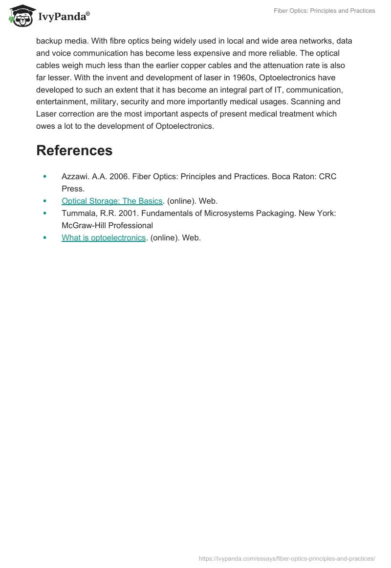 Fiber Optics: Principles and Practices. Page 3
