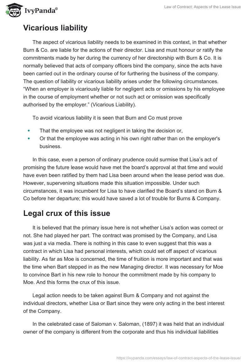 Law of Contract: Aspects of the Lease Issue. Page 5