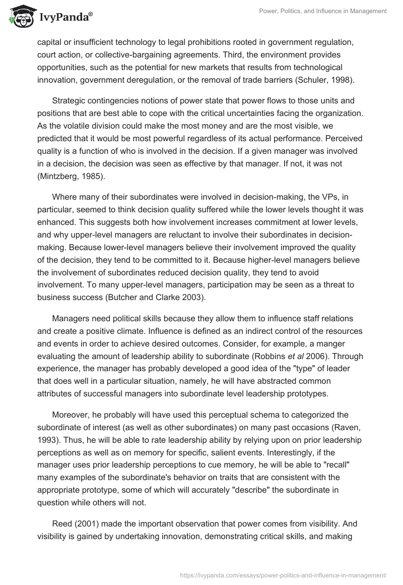 Power, Politics, and Influence in Management. Page 2