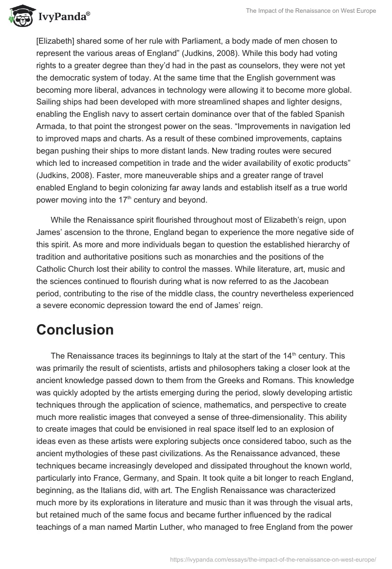The Impact of the Renaissance on West Europe. Page 4