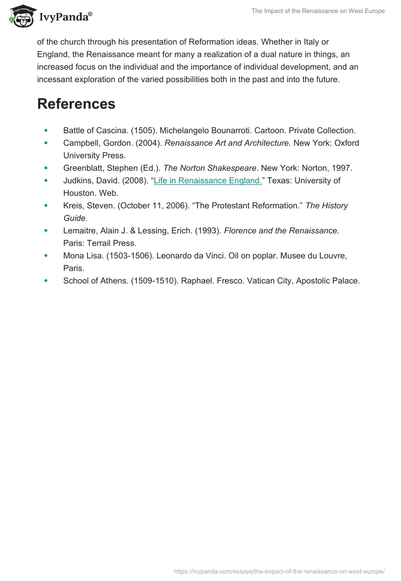 The Impact of the Renaissance on West Europe. Page 5