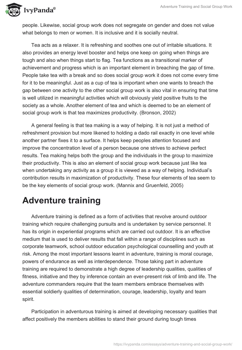 Adventure Training and Social Group Work. Page 3