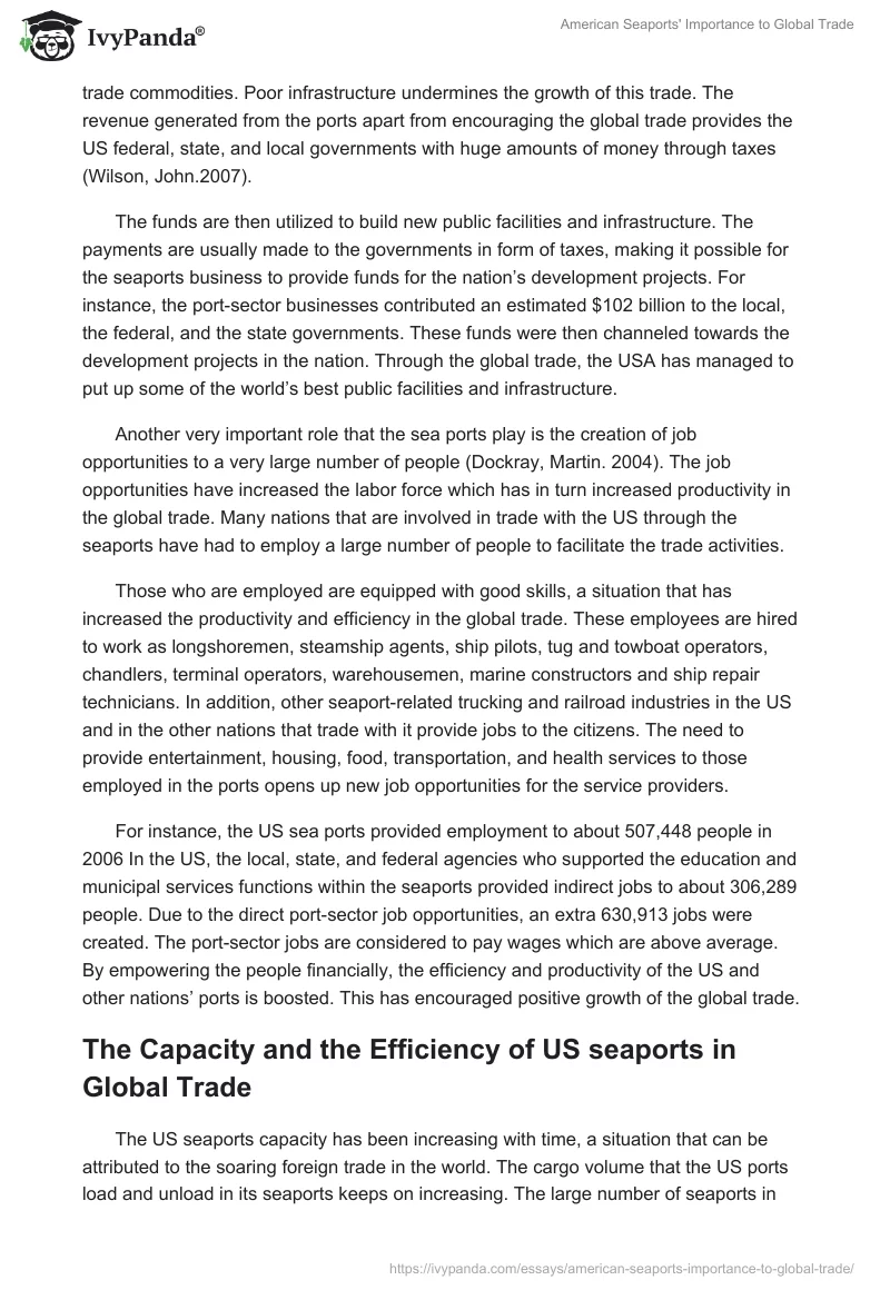 American Seaports' Importance to Global Trade. Page 4