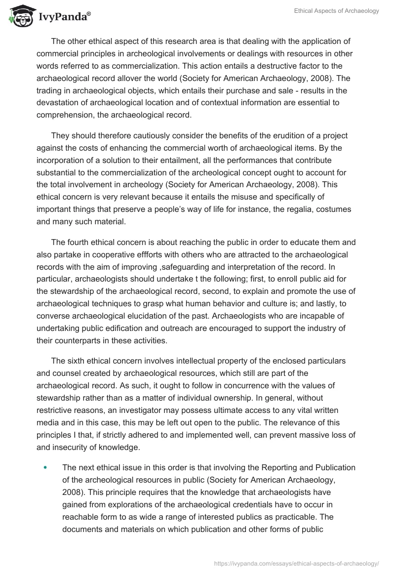 Ethical Aspects of Archaeology. Page 2