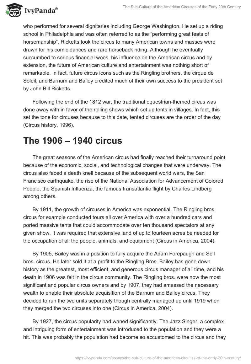 The Sub-Culture of the American Circuses of the Early 20th Century. Page 3