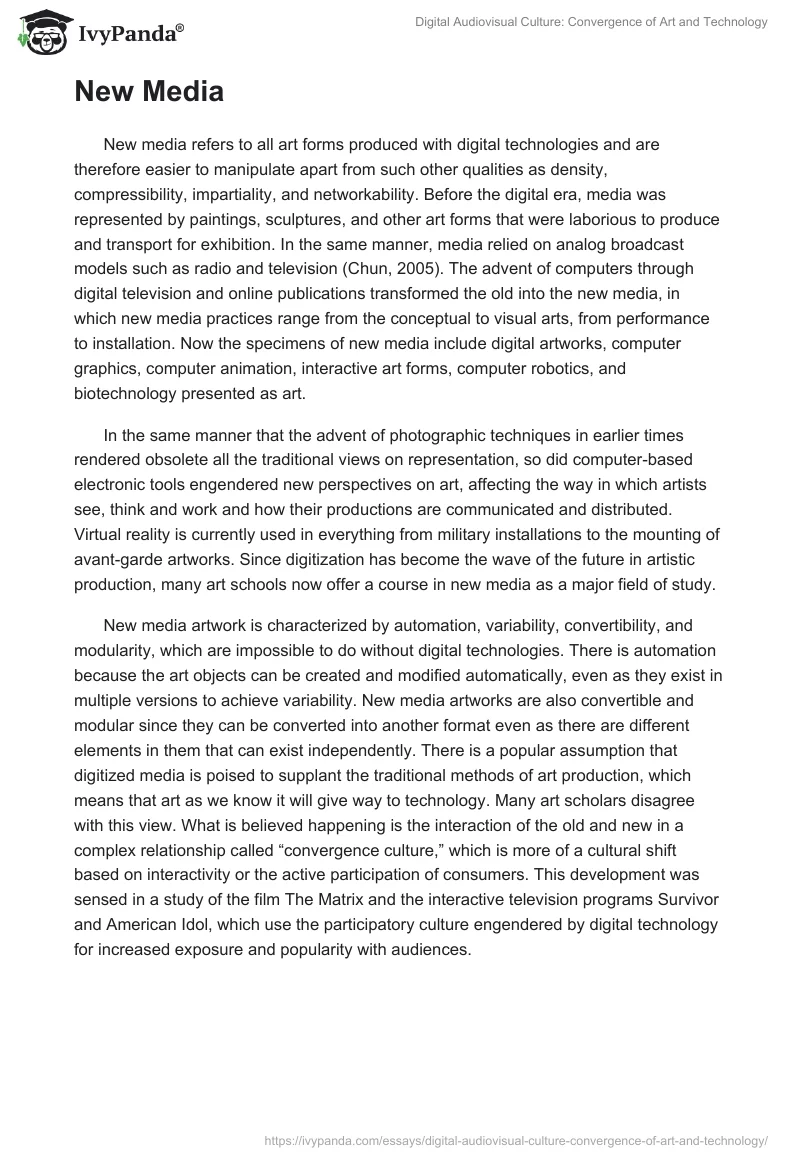 Digital Audiovisual Culture: Convergence of Art and Technology. Page 2