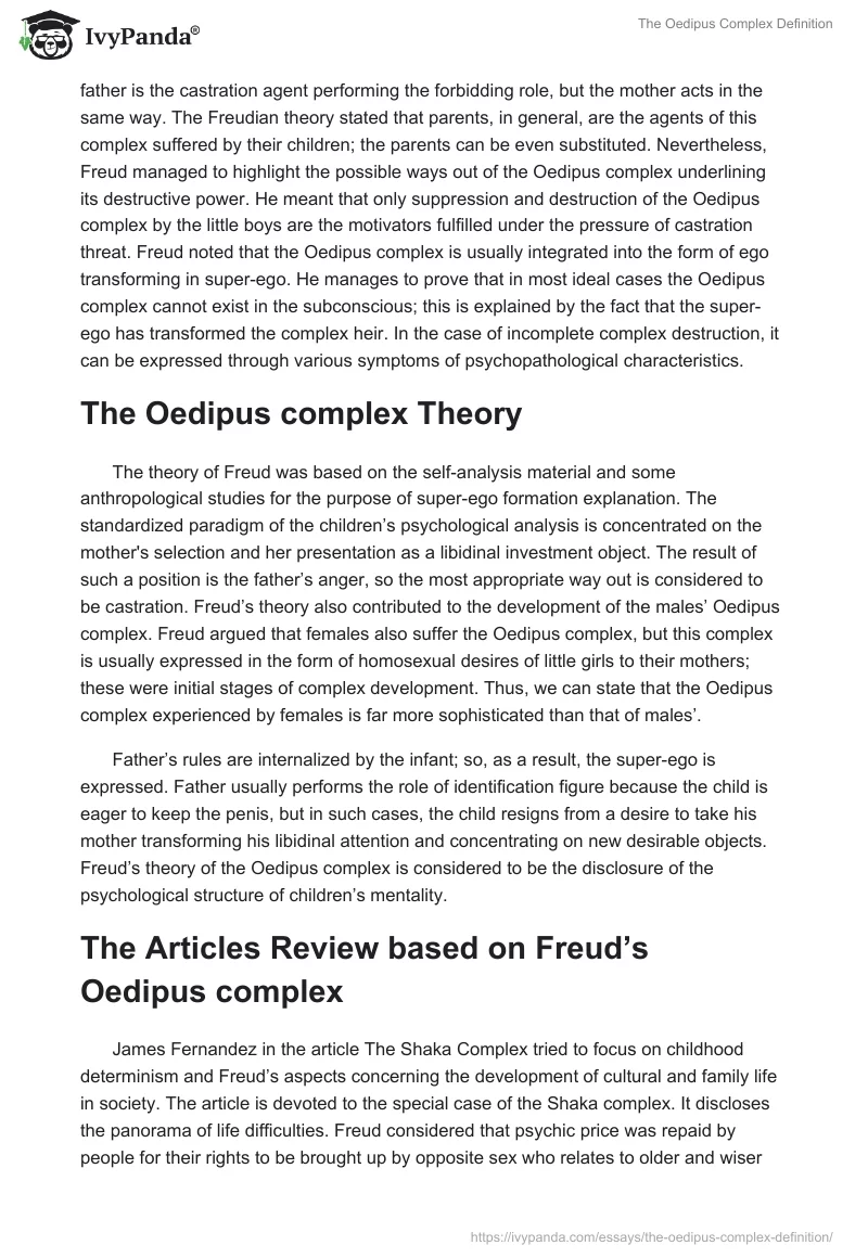 The Oedipus Complex Definition. Page 3
