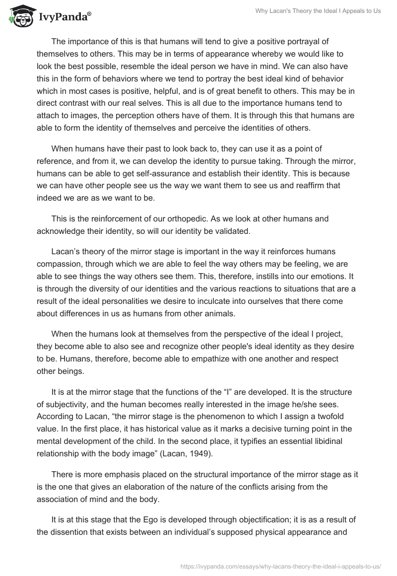 Why Lacan's Theory the Ideal I Appeals to Us. Page 5
